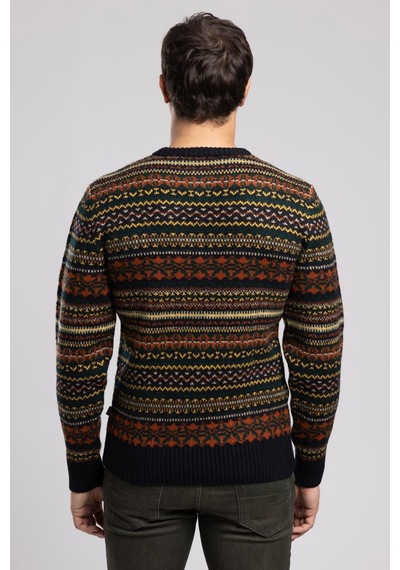 Lee Cooper Moshe Erkek O Yaka Desenli Kazak Lacivert-21830 Lacivert