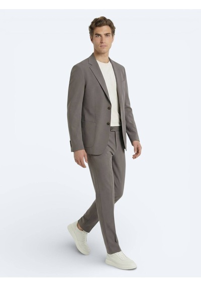 Haki Düz Modern Fit Takım Elbise