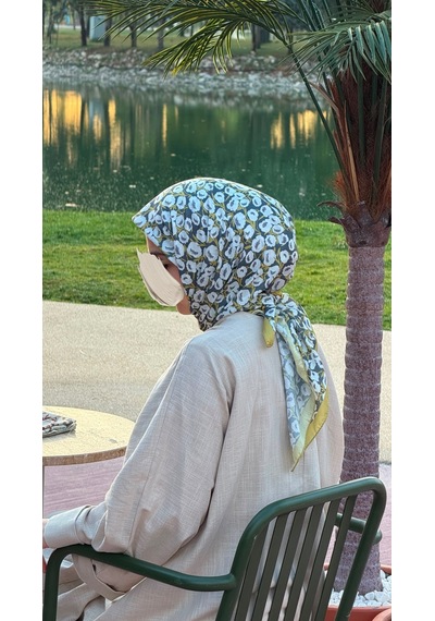 Qalortex Scarf Pamuklu Pera Desen Eşarp - Antrasit