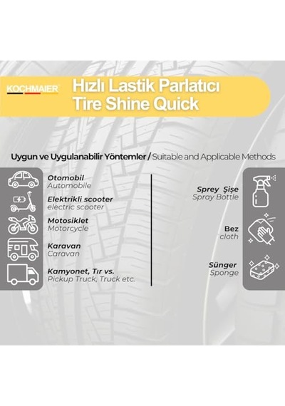 Ayrex Kochmaier Lastik Parlatıcı Ve Koruyucu Cilası 1 Litre