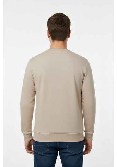 Baglan Erkek Mevsimlik Sıfır Yaka Sweatshirt Bgl-st04864 Taş