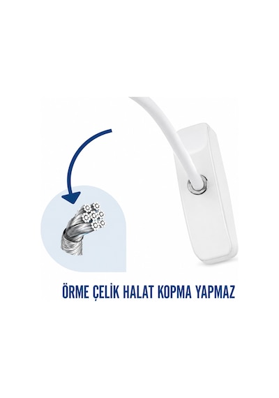 Titan Çelik Halatlı Pvc Kapı Pencere Emniyet Çocuk Güvenlik Kilidi Anahtarlı 1 Adet