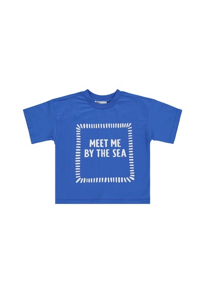 Civil Boys Meet My By The Sea Baskılı 2'li 3-9 Yaş Takım - Mavi Saks Mavi