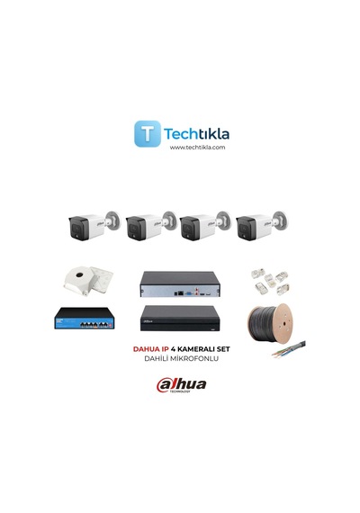 Dahua Ip 4 Kameralı Set Hdd Hariç
