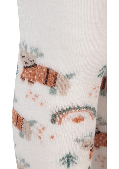 Civil Baby Deer Havlu 6-18 Ay Bebek Kız Külotlu Çorap - Ekru