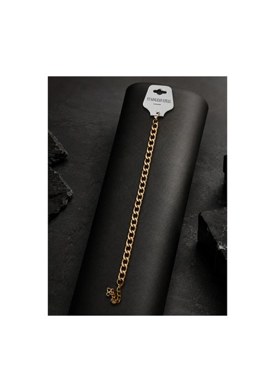 Çelik Paslanmaz Erkek Bilekliği 23 Cm 7.2mm Altın - 909393141 Altın