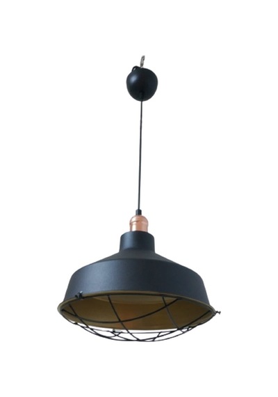 Retro Metal Siyah Dekoratif Eskitme Duylu Kafesli Siyah İçi Gold Kafe Mutfak Avize Çap:30 Cm-dy544 Beyaz