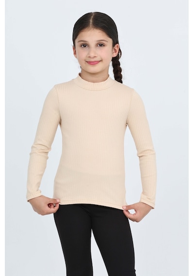 Toontoy Kids Toontoy Kız Çocuk Okul Balıkçı Yaka Tişört Bej