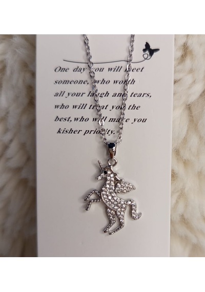 Beren Aksesuar Stainless Steel Unicorn Çelik Kolye Gümüş