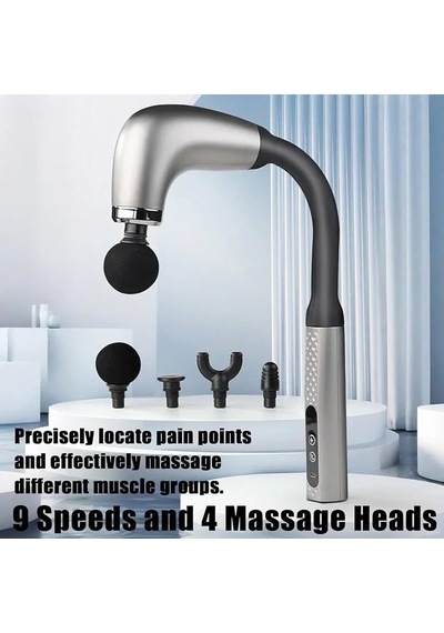 Ergonomik Masaj Aleti 9 Hızlı Derin Doku 4 Başlıkla Çok Renkli