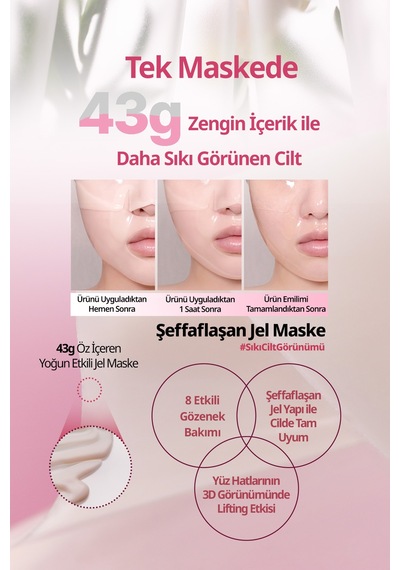Şeffaflaşan Kolajen Hidrojel Maske Peptit İçerikli Goodal Peony Peptide Collagen Volume Gel Mask