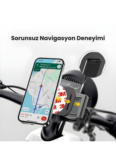 Bix Bph06 Gidon Bağlantılı Motosiklet Bisiklet Telefon Tutucu