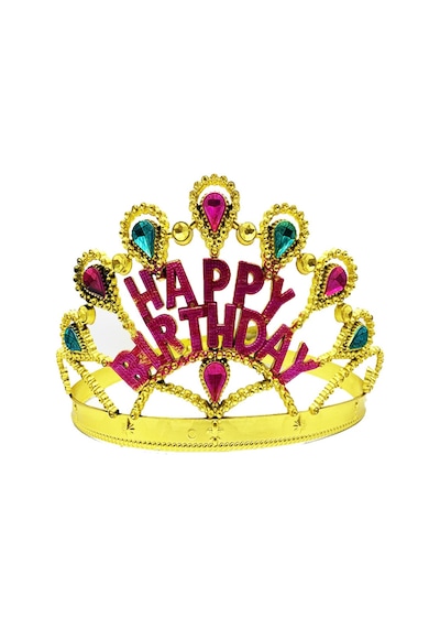 Altın Renk Happy Birthday Yazılı Doğum Günü Tacı 60 Cm - Zmff-52307 18