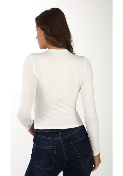 Likralı Pamuk Tişört-slim Fit -krem Bej