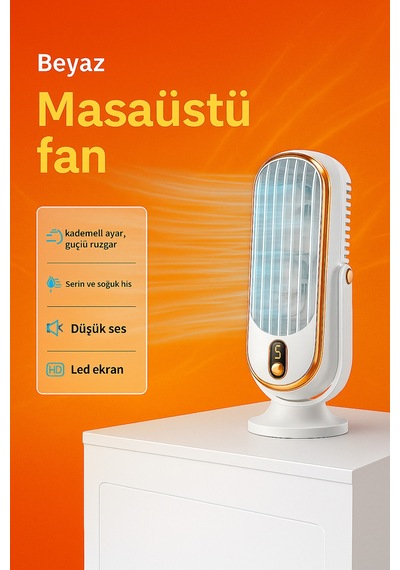 Taşınabilir Fan Usb Şarjlı, Dijital Kontrollü, Yüksek Performanslı Soğutma Kapalı Ve Açık Alanlar Beyaz - 737582599