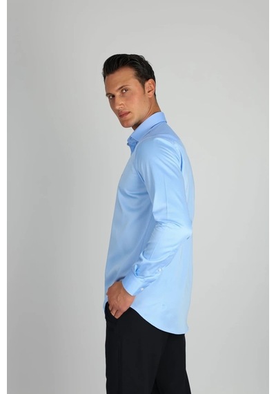 Lorenzo Mazzoli Lm375 C 567 O.mavi Pamuk Saten Comfort Fit Erkek Gömlek O.mavi