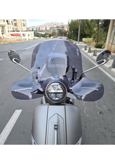 Motocam Mondial Exon 125 Ön Cam 2023-2026 Model 39cm Füme Renkli 4mm Elcikli Aparatsız
