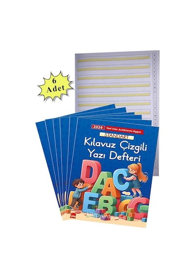 Yeni Müfradat Güzel Yazı Defteri A4 19x27 Cm 24 Yaprak 6 Adet Standart Kılavuz Çizgili Yazı Defteri Satır Aralıklarına Uygun