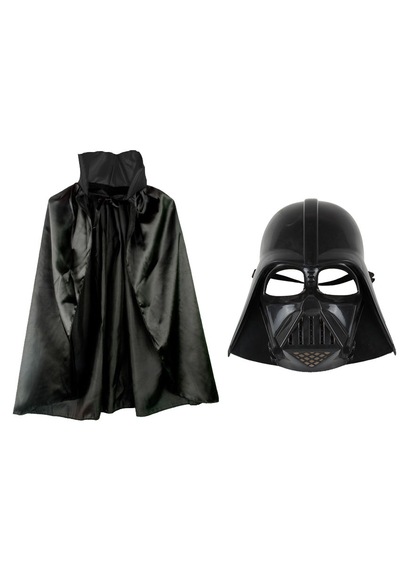 Çocuk Boy Yıldız Savaşları Star Wars Darth Vadet Maskesi Ve 90 Cm Pelerin Seti Siyah 5691