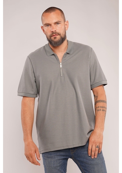 Gabria Fermuarlı Polo Yaka T-shirt Açık Haki