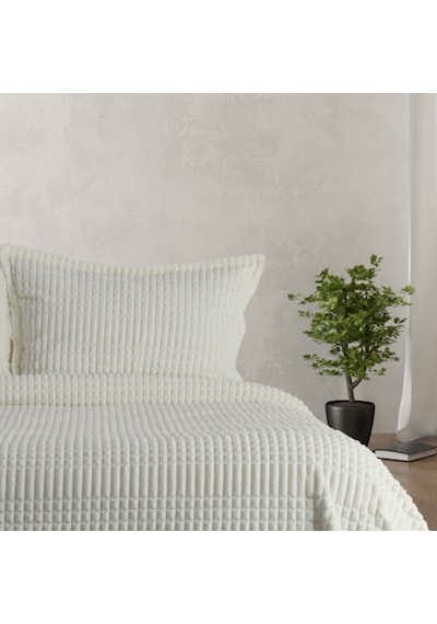 Merinos Modern Line Bej Tek Kişilik Yatak Örtüsü Takımı