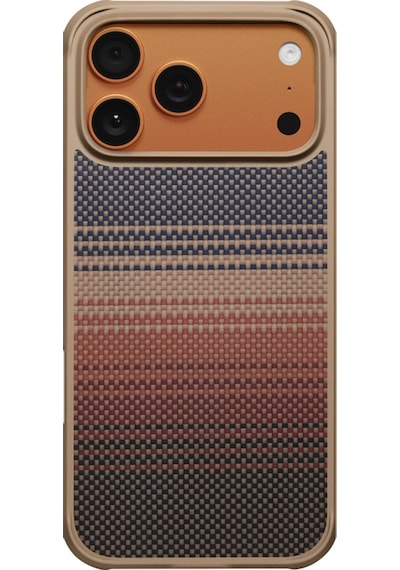 Apple Uyumlu iPhone 17 Pro Max Kılıf M-safe Pitaka Tactile Woven Sunset-moonrise Aramid Pro Guard Seri Kahverengi Kahverengi