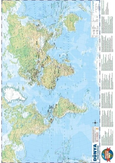 Dünya Siyasi-Fiziki Haritası 50x70- Mep Medya