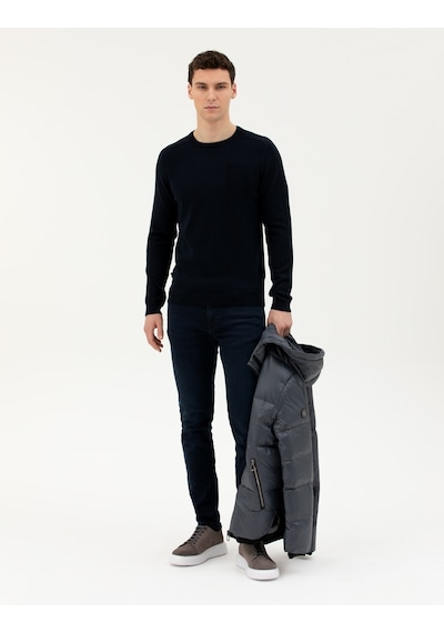 Pierre Cardin Erkek Koyu Lacivert Triko Kazak 50281779-vr100 Koyu Lacivert
