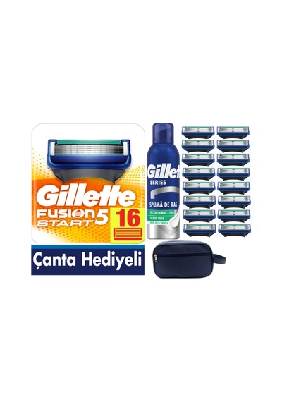 Fusion Start 16 Yedek Tıraş Bıçağı +200 Ml Köpük +çanta