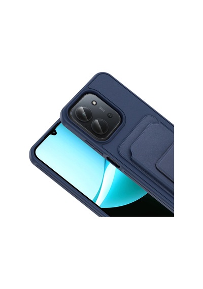 Xiaomi Redmi 15c Kılıf Kartlık Hazneli Standlı Tpu Bikart Kapak Lacivert