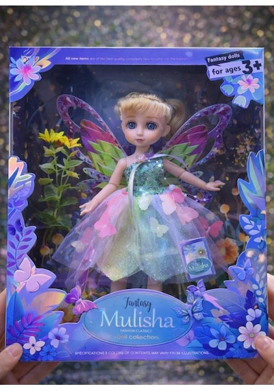 Mulisha Peri Bebek Oyun Seti - 30 Cm Eklemli Manken Bebek, Kanatlı Ve Işıltılı Peri Kostümlü
