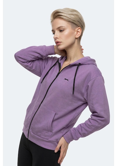 Slazenger Flores Kadın Kapüşonlu Lila Sweatshırt
