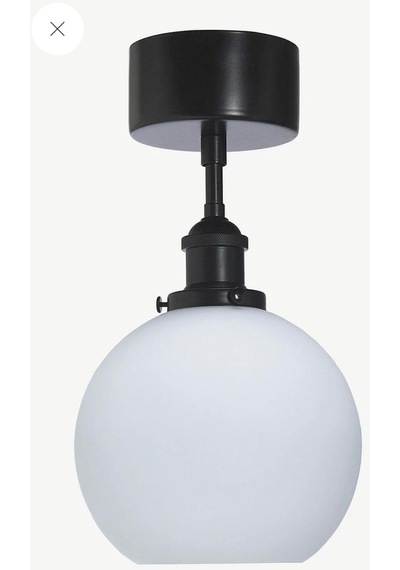 Mylights Plofonyer Tavan Avize Opal Camlı Avize Modern Avize Cap 15 Cm Siyah