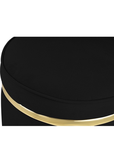 Zerafet Gold Kaplama Luxery Puf-siyah Babyface Kumaş Pofuduk Oturma Pufu&makyaj Pufu&bench