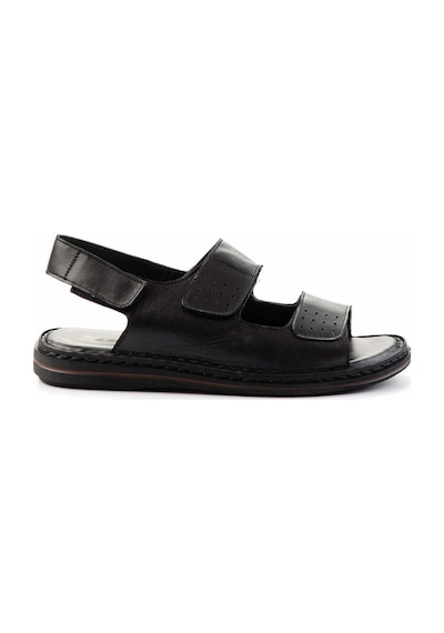 Bambi Siyah Leather Erkek Sandalet E05804022243 Siyah