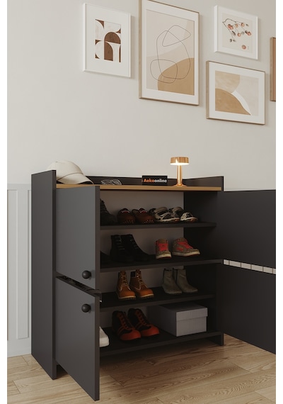 Aeka Ae-3060 Forum Antrasit/çam 4 Kapaklı, 4 Raflı, Ayakkabılık, Çok Amaçlı Dolap, Kahve Köşesi, Balkon Antrasit Çam Aeka Ae-3060 Forum Antrasit/çam 4 Kapaklı, 4 Raflı, Ayakkabılık, Çok Amaçlı Dolap, Kahve Köşesi, Balkon Antrasit Çam