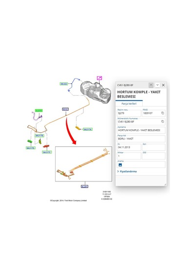 Yakıt Borusu Connect 02 Erc 202 - 7t16 9j280 Ab