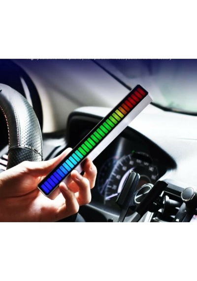 Sese Duyarlı Araba Içi. Masa Üstü Rgb Led Ekolayzer Şarjlı