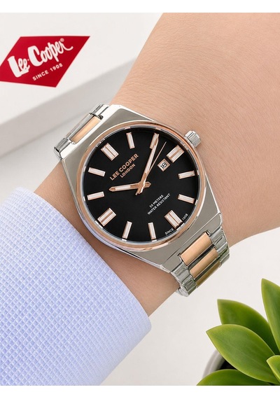 Lee Cooper Erkek Kol Saati 50 Mt Suya Dayanıklı Çelik Kordon Bileklik Hediyeli Vs.blkt.1035 Gri