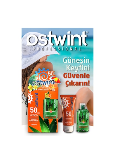 Ostwint SPF50+  Güneş Kremi + Güneş Sonrası Aloe Vera Jel 2 x 100 ML