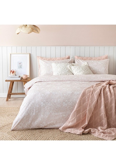 Dahlıa Bambu Extra King Size Nevresim Seti 260x220 Cm Pudra/ekru