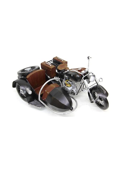 C0374 Dekoratif Metal Sepetli Motosiklet Kahve