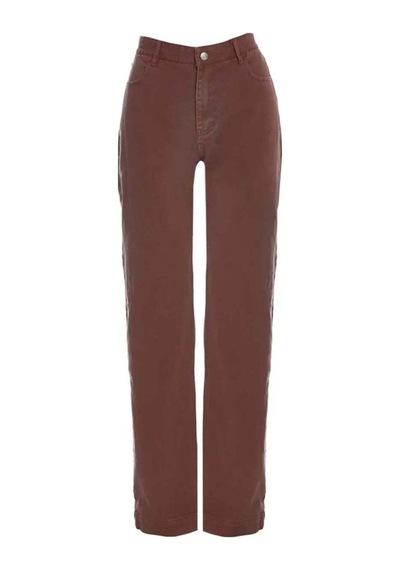 American Rag Cie Şık Ve Rahat Oversize Boyfriend Denim Pantolon - Mid Bel Geniş Paça Kahverengi