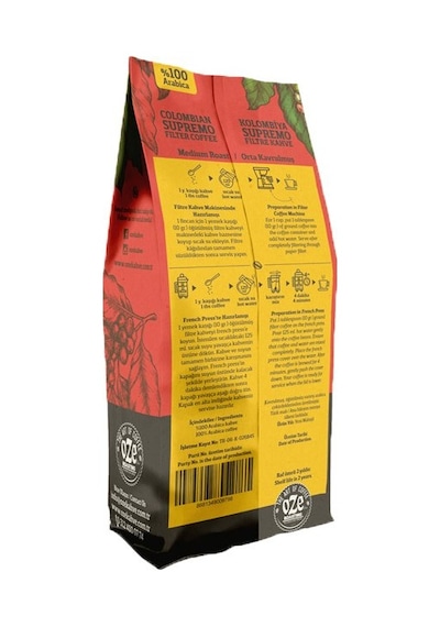 Oze Colombian Supremo Filtre Kahve 250 G Makine Kağıt Filtre - Metal Filtre
