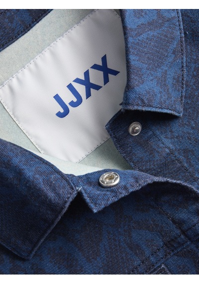 Jack & Jones Kadin Cep Detayli Desenli Gömlek Ceket - Sarah - 12280825 Insignia Blue