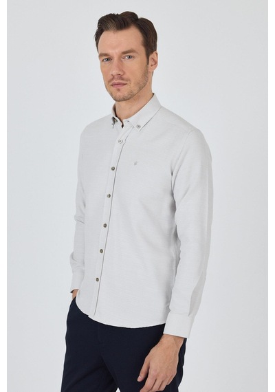İmza Uzun Kol Desenli Armürlü Düğmeli Yaka Cepsiz Pamuklu Classic Slim Fit Gömlek 1004250205 Bej İmza Uzun Kol Desenli Armürlü Düğmeli Yaka Cepsiz Pamuklu Classic Slim Fit Gömlek 1004250205 Bej