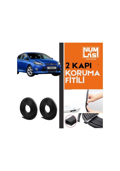 Ford Focus Hatchback 3.nesil İki Kapı Koruma Fitili Siyah Renk Numlas-a Kalite-nm2890