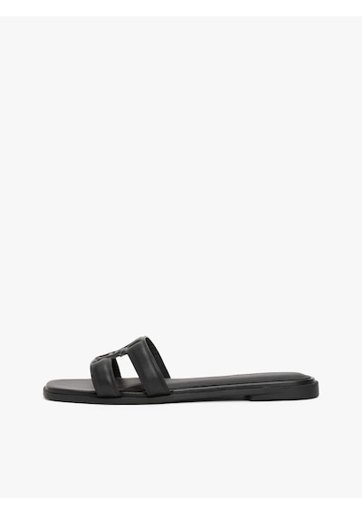 Tommy Hilfiger Th Logo Strap Mule Kadın Siyah Sandalet - Fw0fw08671