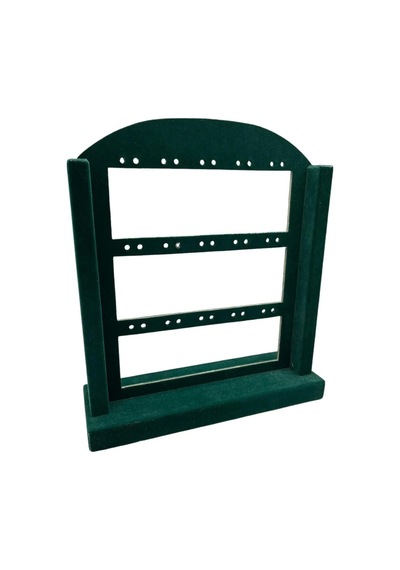 Yerli Üretim Süet Kumaş Yeşil Renk 26/22 Cm Ayaklı Küpe Standı Çok Renkli
