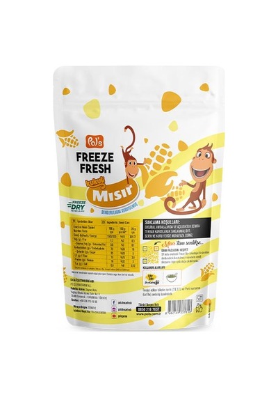 Pol S Freeze Fresh Dondurularak Kurutulmuş Kukuli Mısır 25 Gr 20 G